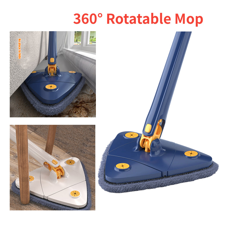 360° Rotatable Triangle Microfiber Floor Mop – Smart Corner Cleaning Mop