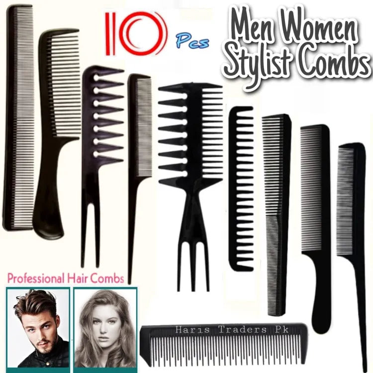 Premium 10-Piece Hair Styling Comb Set for Men & Women | Professional Hair Care Kit