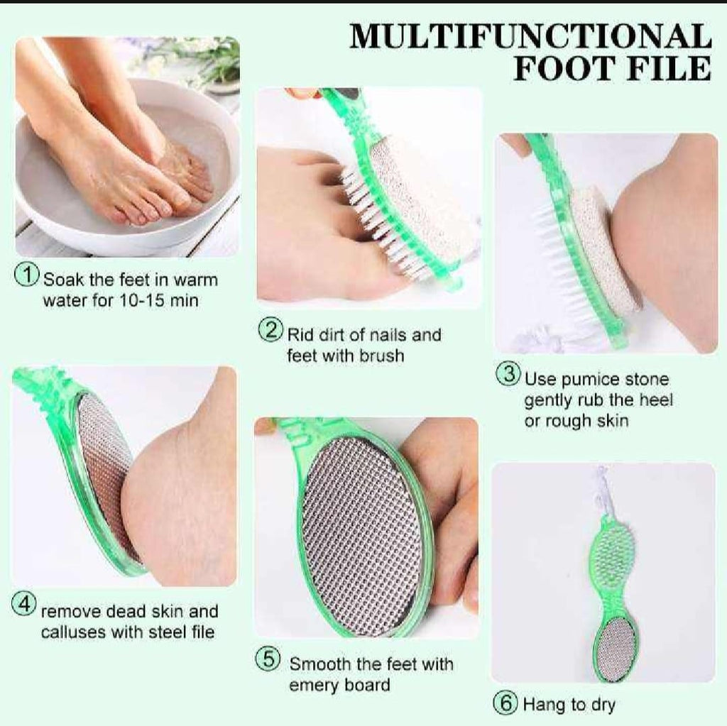 PediSmooth 4-in-1 Multifunctional Foot File & Brush (High-Energy & Brandable)