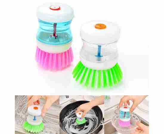 2-in-1 Soap Dispensing Dish Brush – Built-In Liquid Soap Dispenser