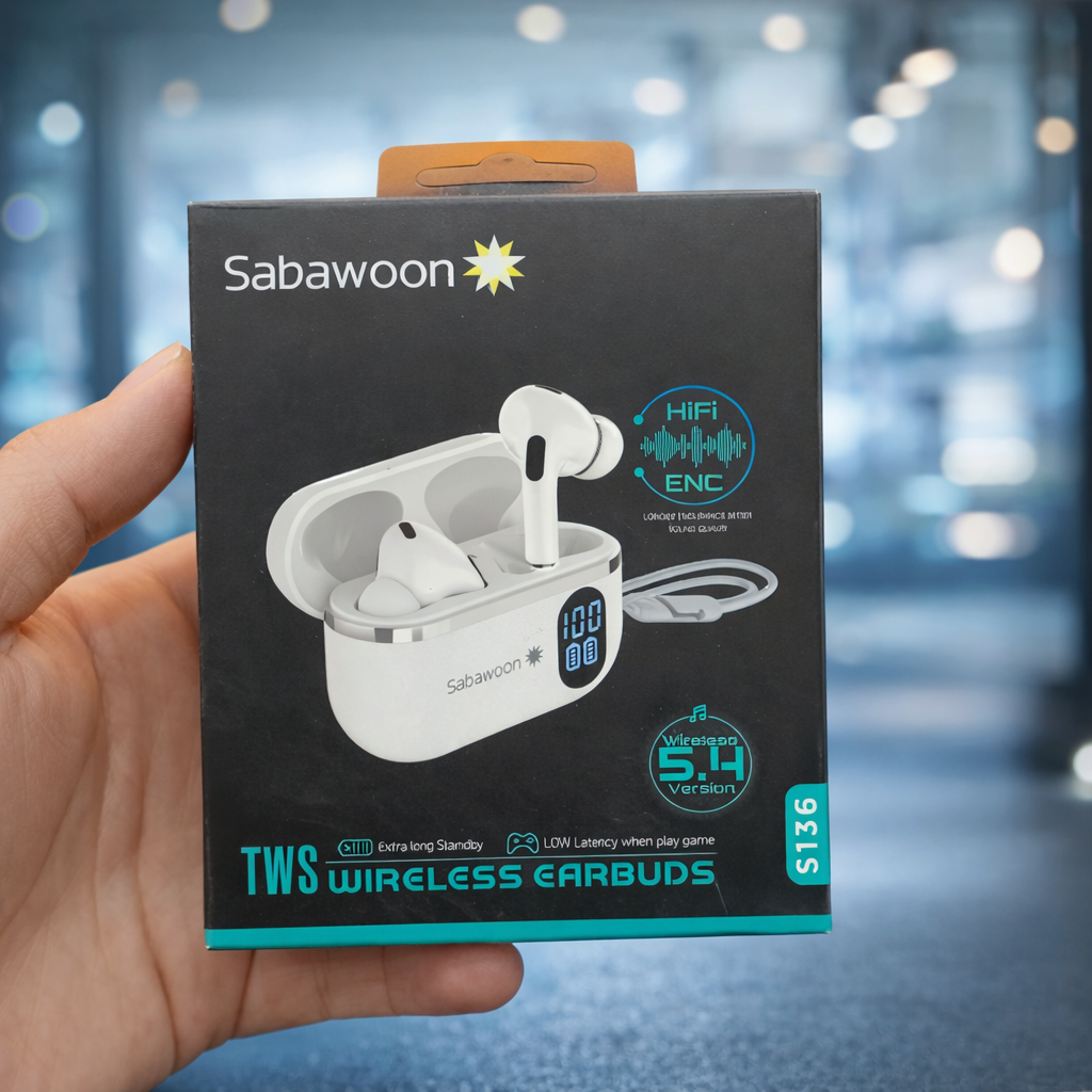 SoundPro S136™ TWS Wireless Earbuds – Bluetooth 5.4 with HiFi Sound & ENC