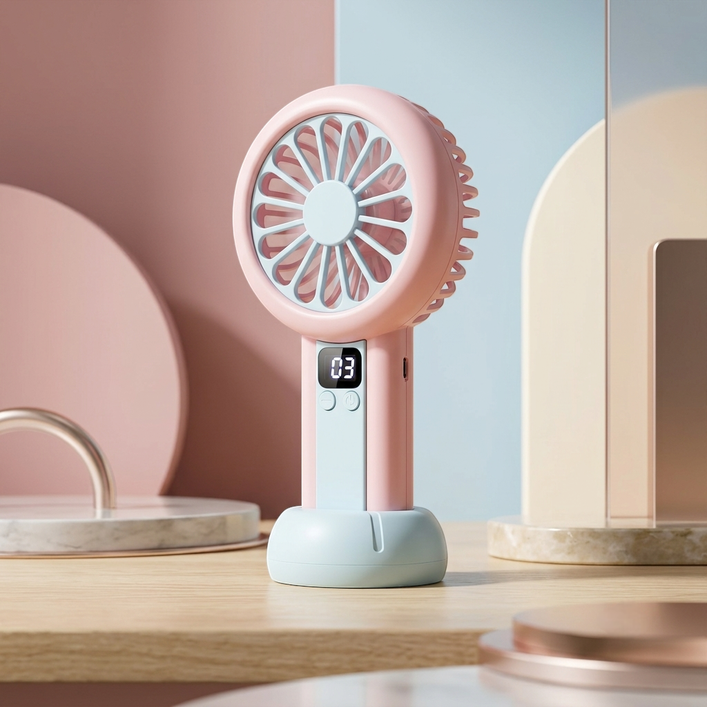 BreezeGo™ Portable Rechargeable Mini Fan – LED Display & Adjustable Speed