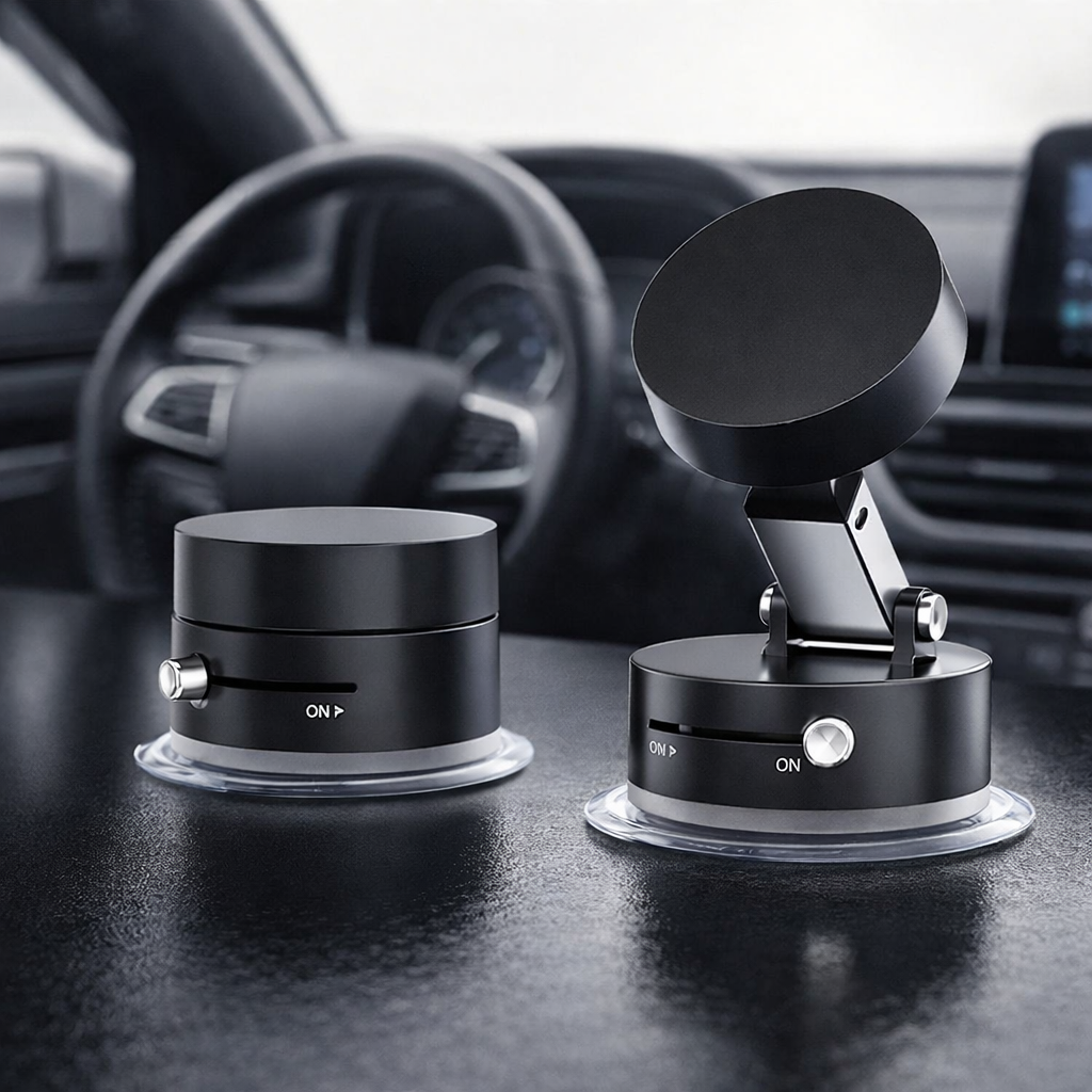 Ultra-Lock Magnetic Vacuum Phone Holder with 360° Folding Arm