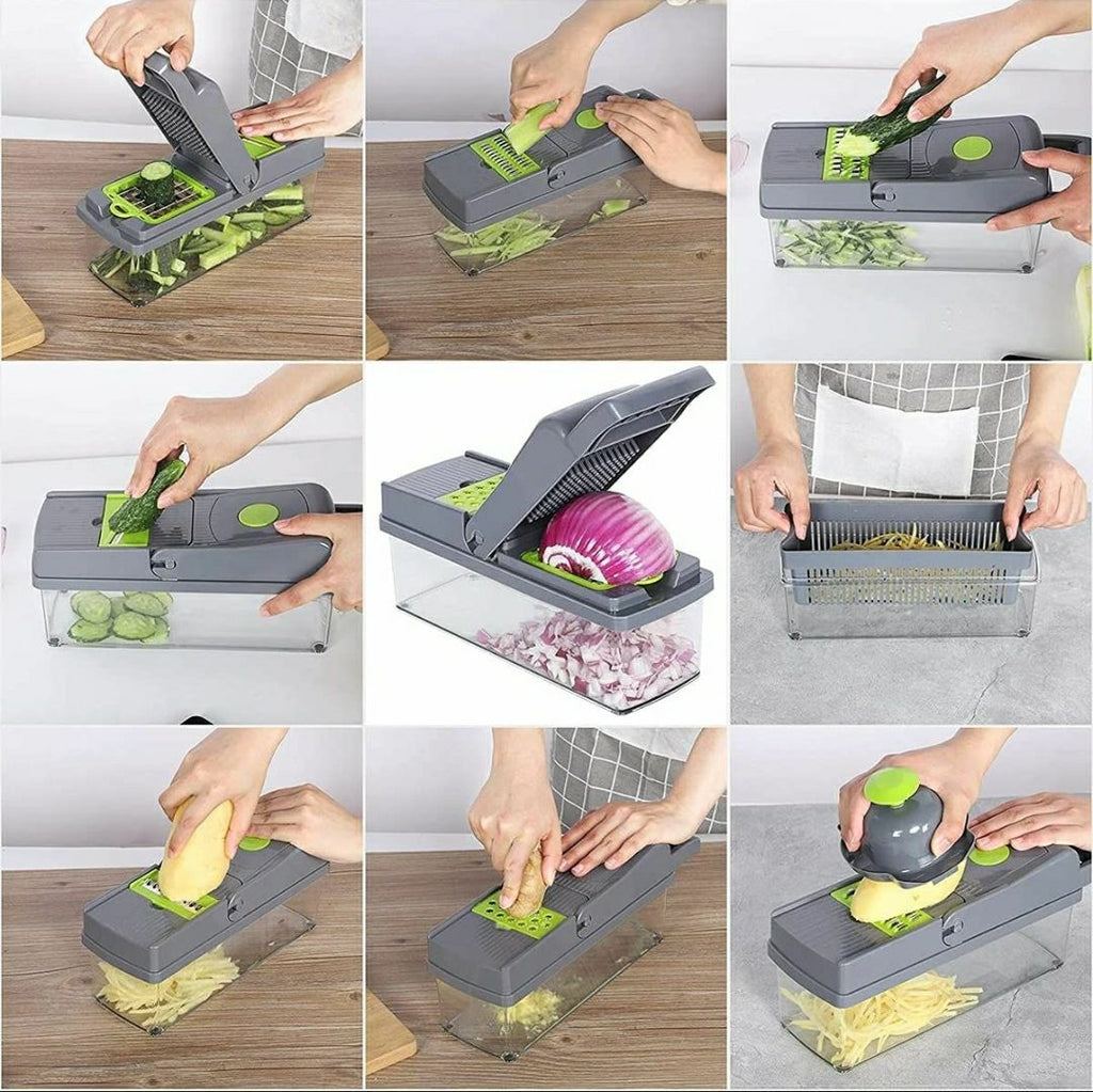 Multi-Function 12-in-1 Vegetable Chopper & Slicer