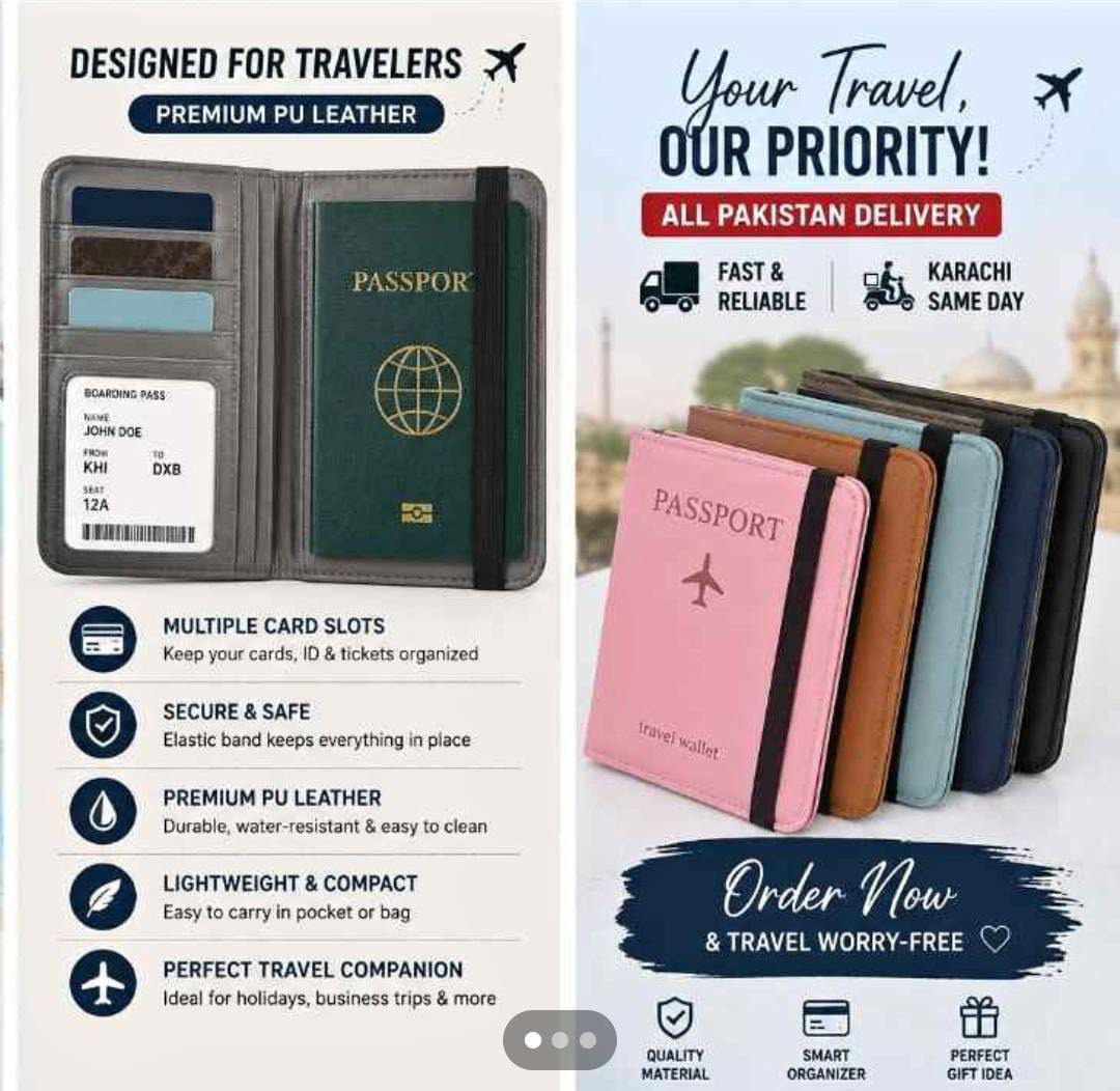 VoyageVault Premium PU Leather Passport Holder & Travel Wallet (High-Energy & Brandable)