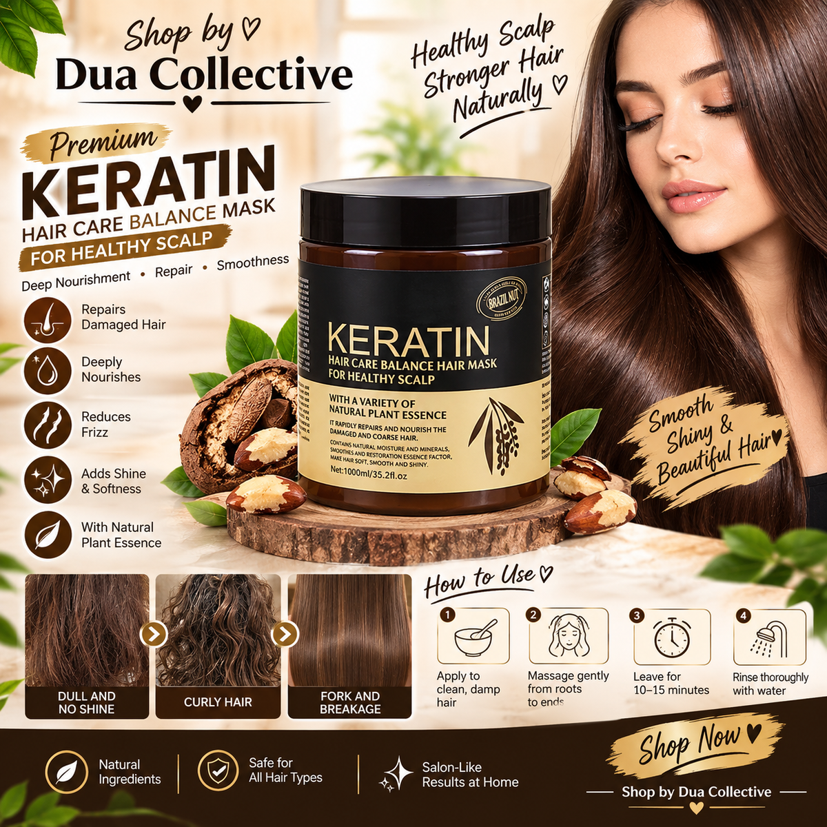 Keratin Hair Repair & Smoothing Mask – Nourishing Hair Care Treatment