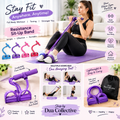 4-in-1 Resistance Sit-Up Bands with Foot Pedals & Handles – Full Body Home Workout Kit