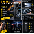 3W LED Emergency Car Torch – Rechargeable Flashlight with Window Breaker & Seatbelt Cutter