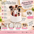360° Rotating Makeup Brush Organizer with Dust-Proof Cover – Multi-Section Cosmetic Storage Box