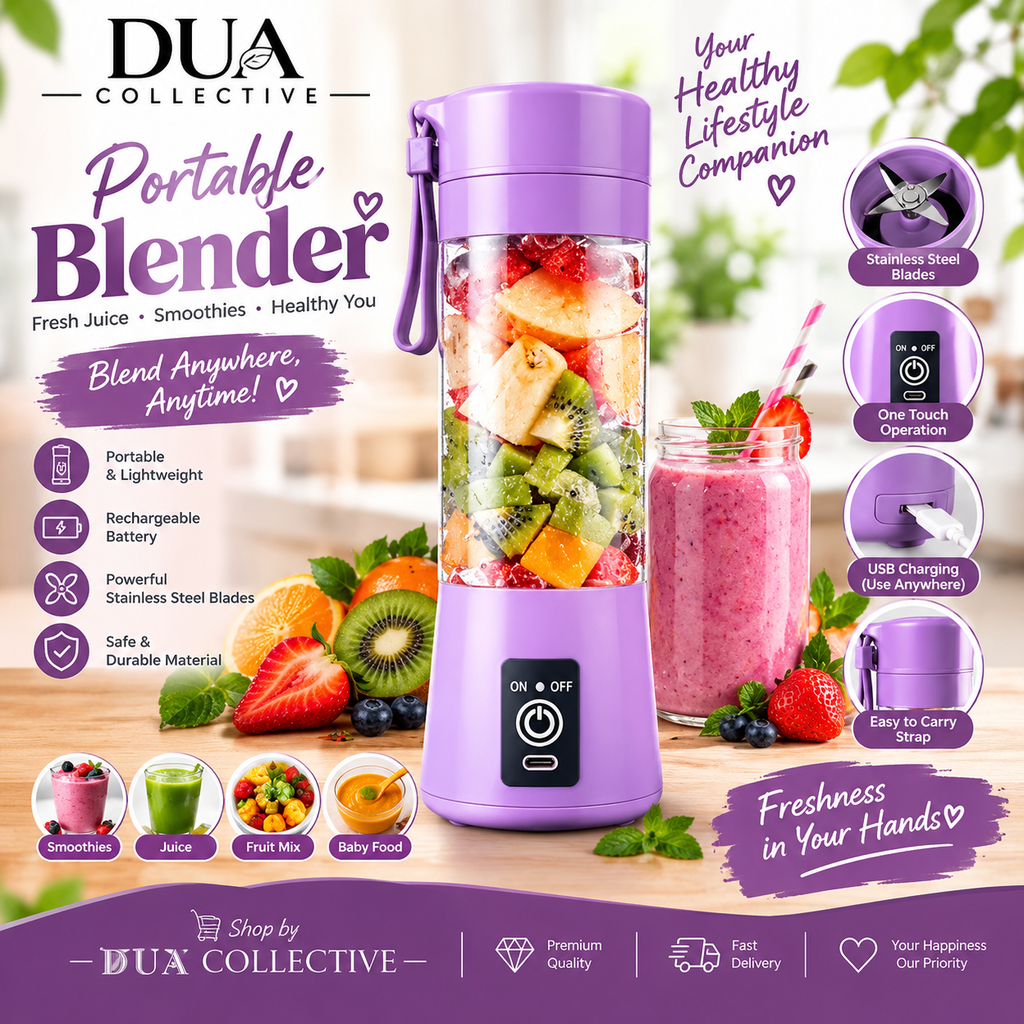 Portable Rechargeable Mini Blender – USB Personal Smoothie & Juice Maker