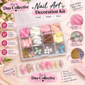 Dua Collective Nail Art Decoration Kit – Press-On Tips & 3D Charms