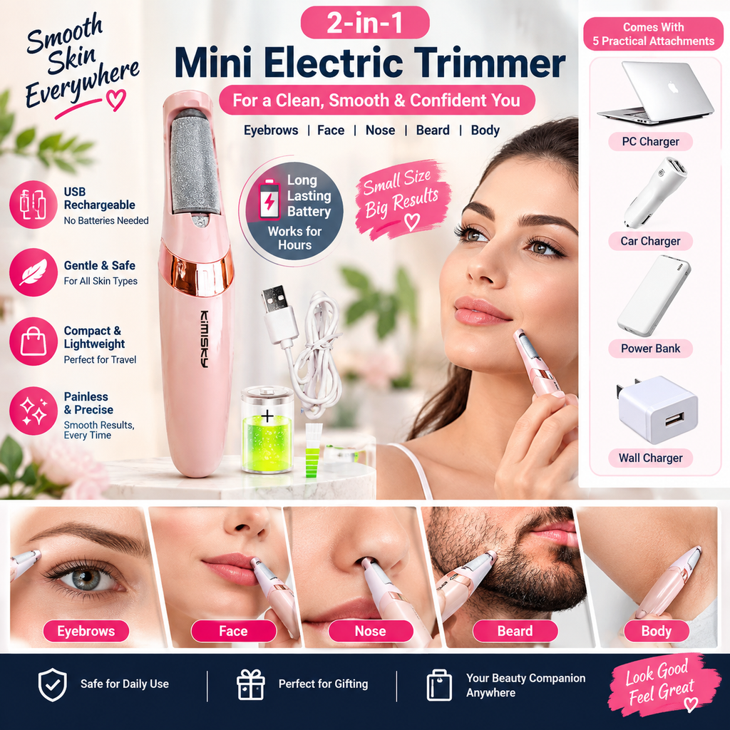 SmoothGlow™ Mini USB Rechargeable Facial & Precision Trimmer