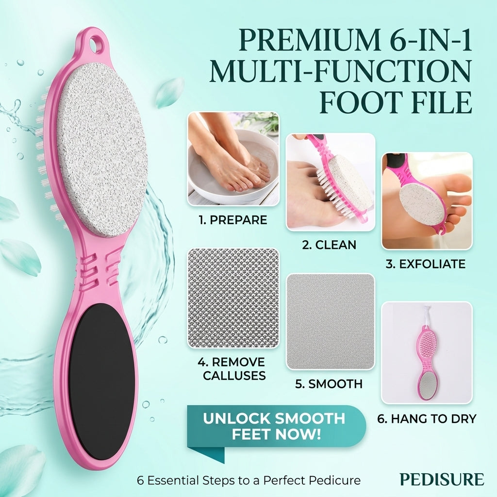 PediSmooth 4-in-1 Multifunctional Foot File & Brush (High-Energy & Brandable)