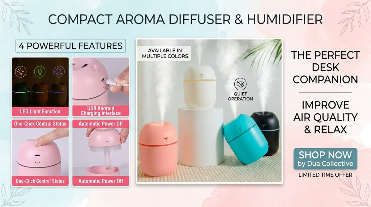 AuraGlow Cute Bunny Portable Mini Air Humidifier (High-Energy & Brandable)