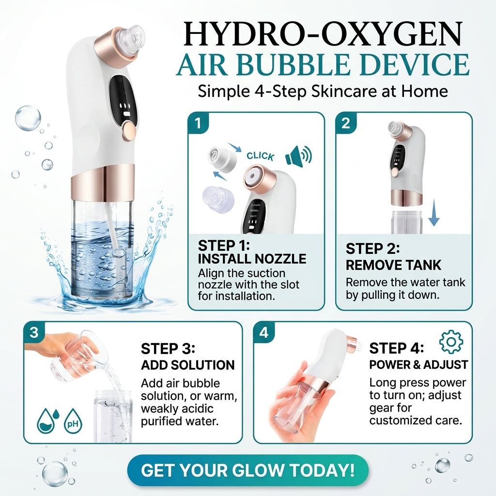 AquaGlow Hydro-Facial Blackhead Remover Vacuum (High-Energy & Brandable)