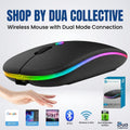 Silent Glow Dual-Mode Wireless Mouse: Bluetooth 5.1 & 2.4G Rechargeable
